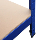 Blauer Metallregalrahmen mit stabiler MDF-Platte, ideal für Lagerung und Organisation, 90 cm x 45 cm x 180 cm, robust und langlebig