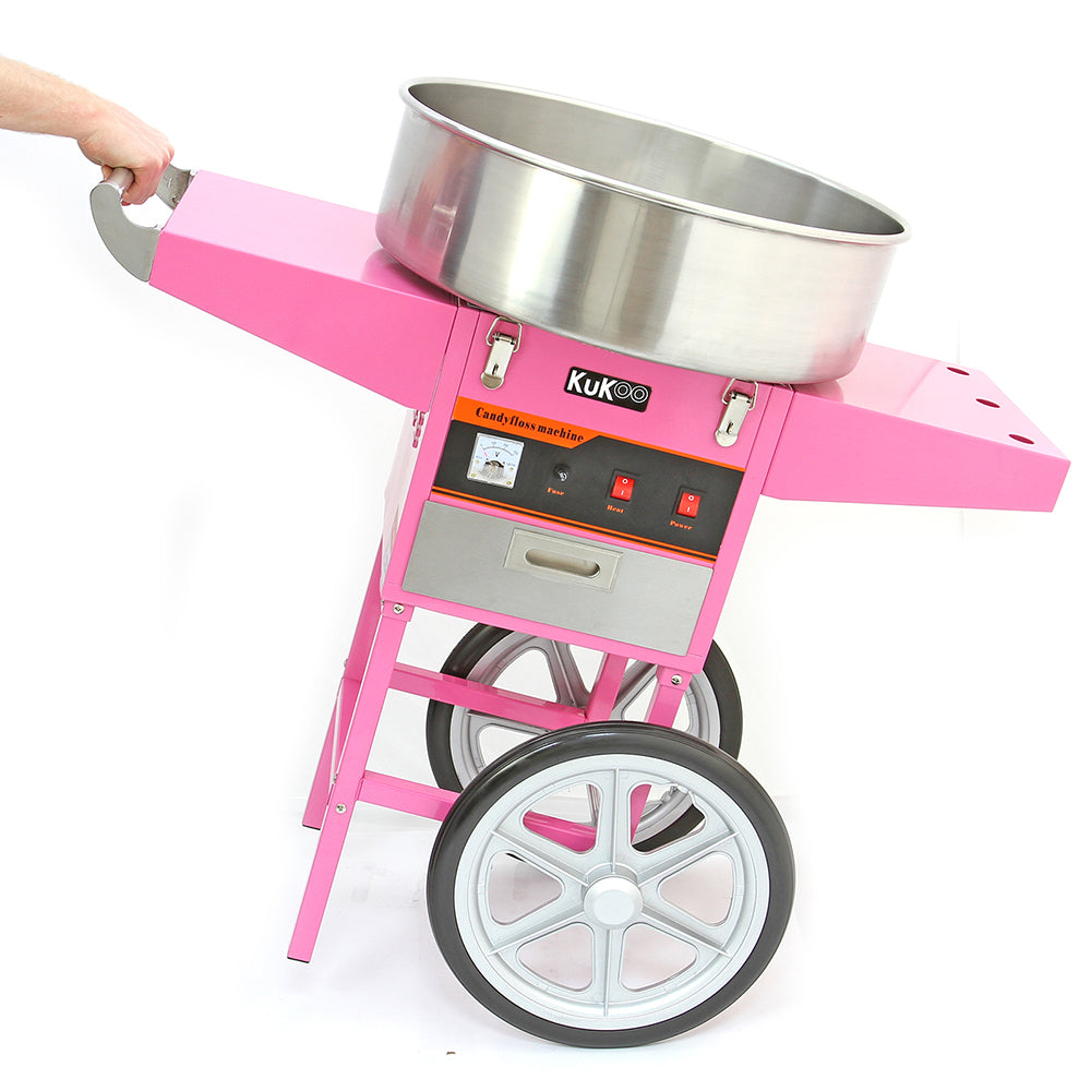 KuKoo Rosa Zuckerwattemaschine & Wagen