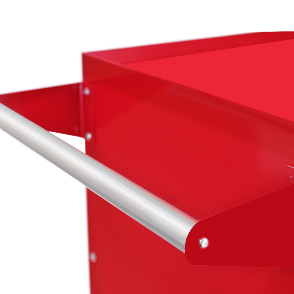 Roter KuKoo Popcornmaschinenwagen mit silbernem Griff, robustes Metallmaterial, ideal für Veranstaltungen und Partys, sorgt für frisches Popcorn