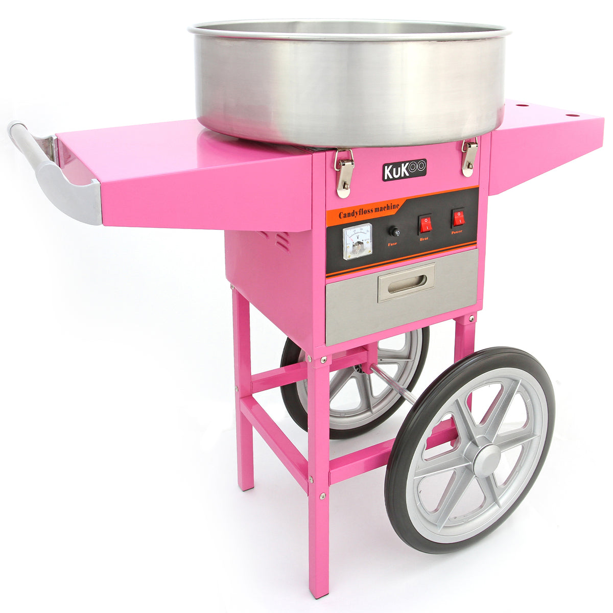 KuKoo 1x Popcornmaschine mit Wagen und 1x Zuckerwattemaschine mit Wagen
