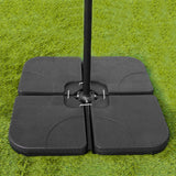 300cm LED Ampelschirm Sonnenschirm mit quadratischem Sockel - Creme