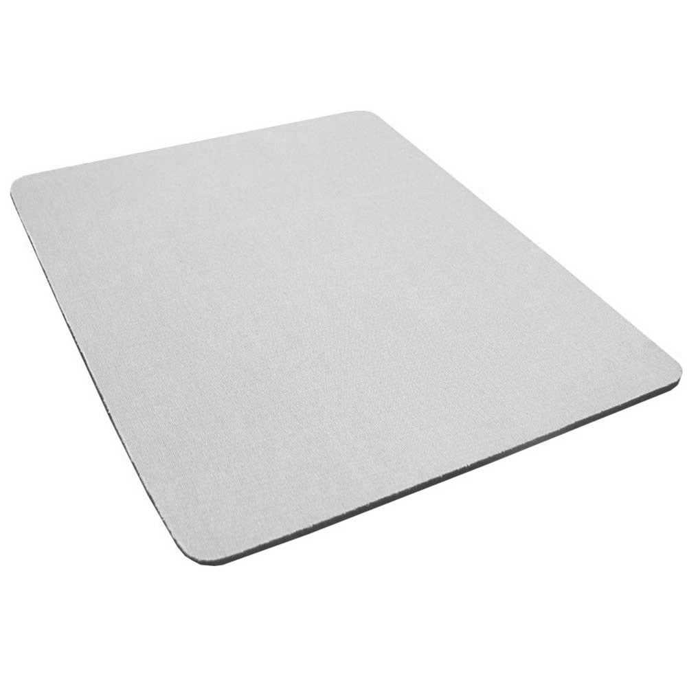 Zehn weiße Sublimations-Mauspads mit glatter, strukturierter Oberfläche und abgerundeten Ecken, ideal für personalisierte Designs und komfortable Nutzung