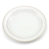 Zehn elegante Sublimationsplatten aus weißem Porzellan mit feiner goldener Umrandung, ideal für personalisierte Designs und kreative Projekte