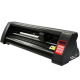 Schwarzer 38-cm-Vinylschneider mit rotem Bedienfeld, präzisen Schneidern und robustem Gehäuse, ideal für kreative Projekte und Druckanwendungen