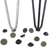 Schwarze Haarnadelbein-Schoner im 4er-Set, 12 mm, aus robustem Gummi, mit glatter Oberfläche und runder Form, ideal für den Schutz von Skiständern