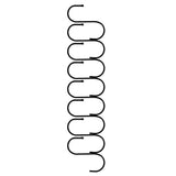 S-förmige, schwarze Stahl-Hängehaken, robust und langlebig, ideal zum Aufhängen von Gegenständen, mit glatter, glänzender Oberfläche und geschwungenem Design