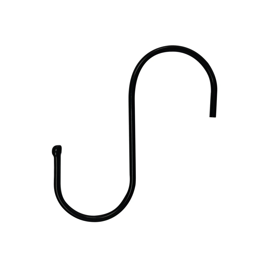 S-förmiger, schwarzer Stahl-Hängehaken mit glatter Oberfläche, ideal zum Aufhängen von Gegenständen in Küche oder Garten, Set mit 8 Stück