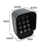 Schwarze, kompakte drahtlose Tastatur mit beleuchteten Zifferntasten, ideal für den T-Mech Schwingtoröffner, Maße: 12x8,5x5,6 cm