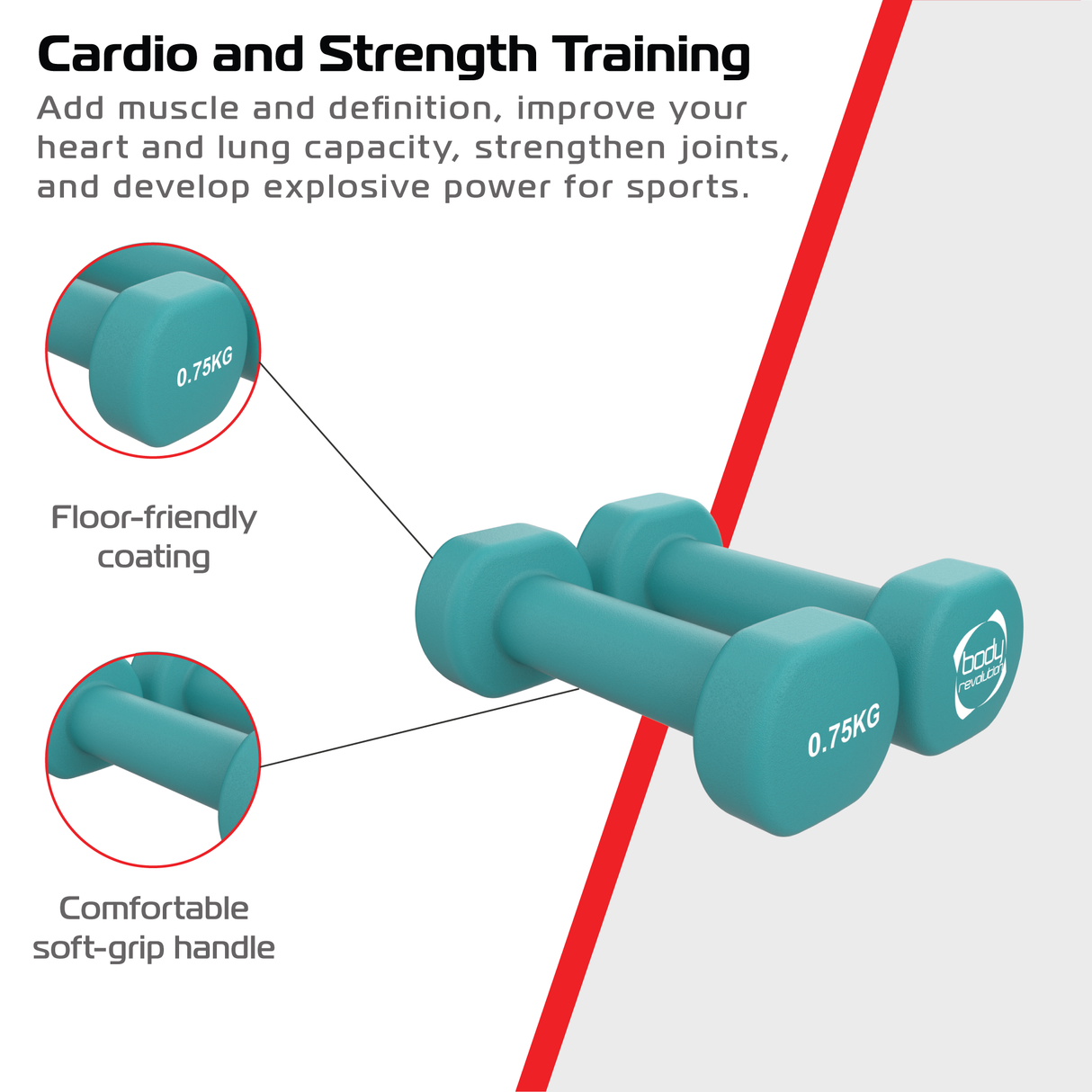2 Neopren-Hanteln mit je 0,75 kg