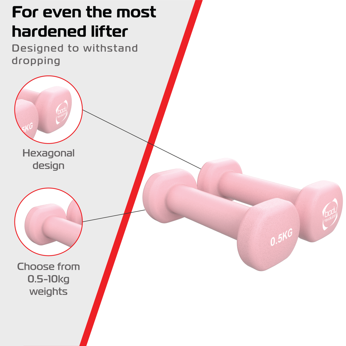2 Neopren-Hanteln à 0,5 kg
