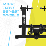 Magnetischer Rollentrainer Velo Pro in Schwarz mit stabiler Konstruktion, geeignet für 26"-28" Räder, ideal für das Indoor-Training