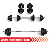 Body Revolution Verstellbares 30 kg Kurzhantel- und Langhantel-Set