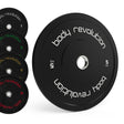 Schwarze Olympische Bumper-Platten von Body Revolution, 60 kg, mit klarer Beschriftung und robustem, rutschfestem Gummi für sicheres Training