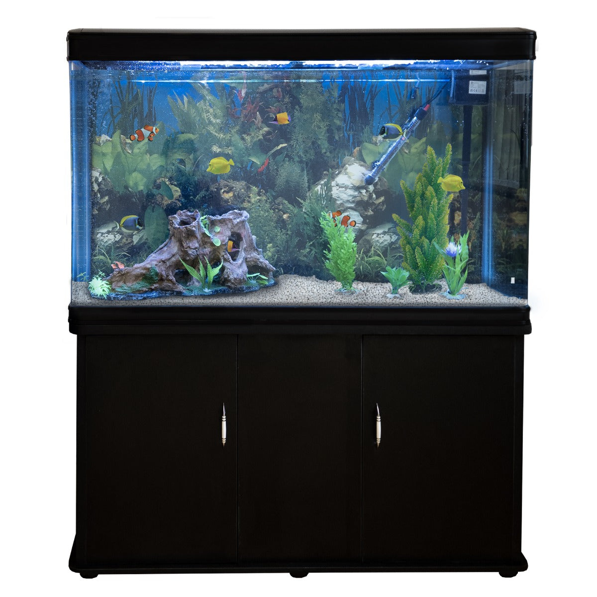 300 Liter Aquarium Kpmplettset- Schwarz mit Kies Weiss