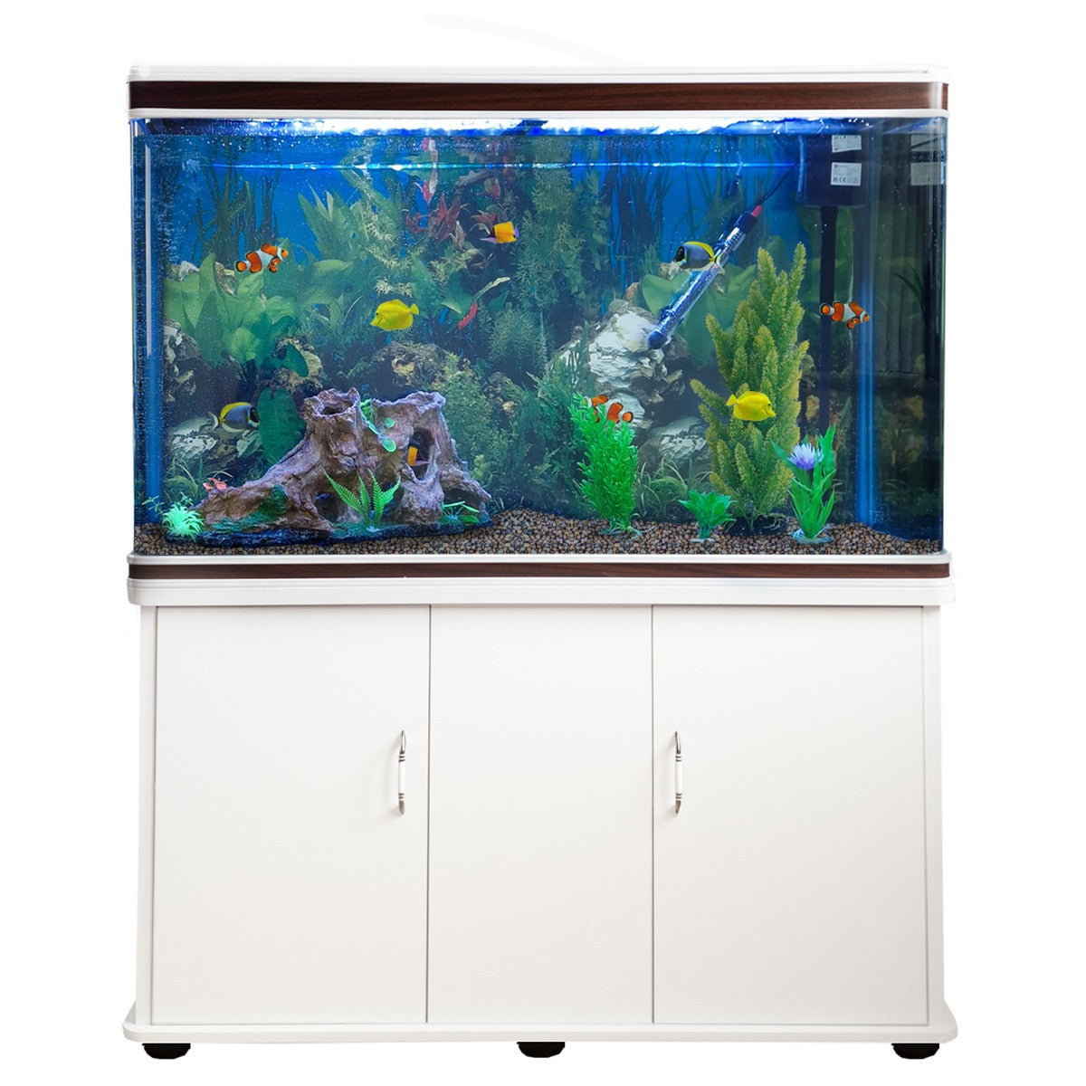 300L Aquarium Komplettset mit Unterschrank Weiss