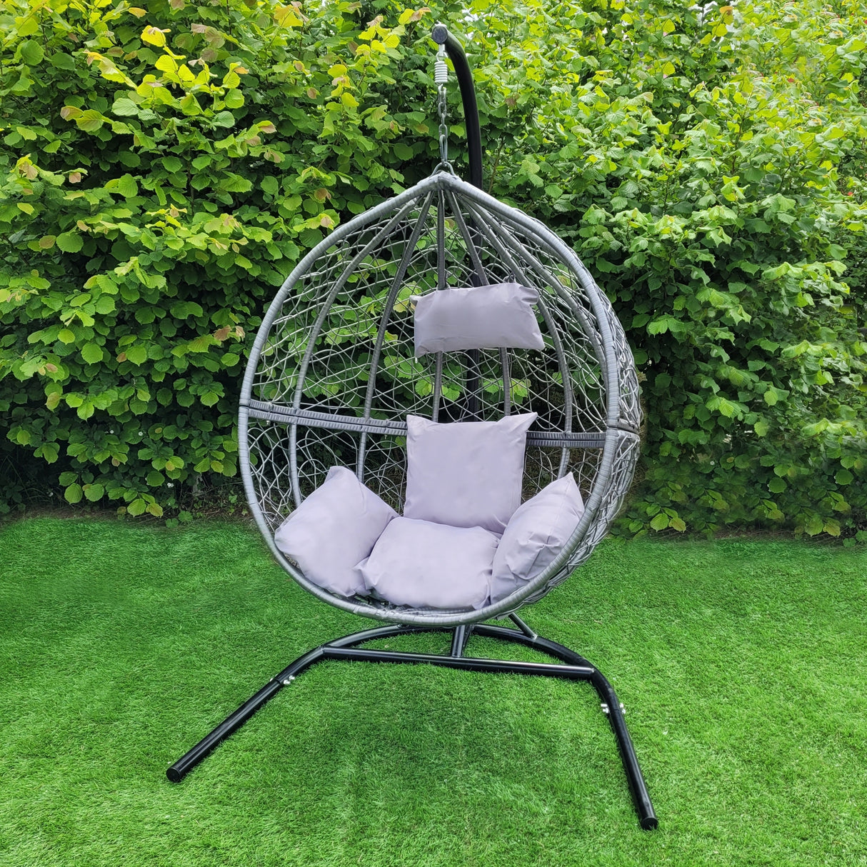 2 Polyrattan Hängesessel Schwarz