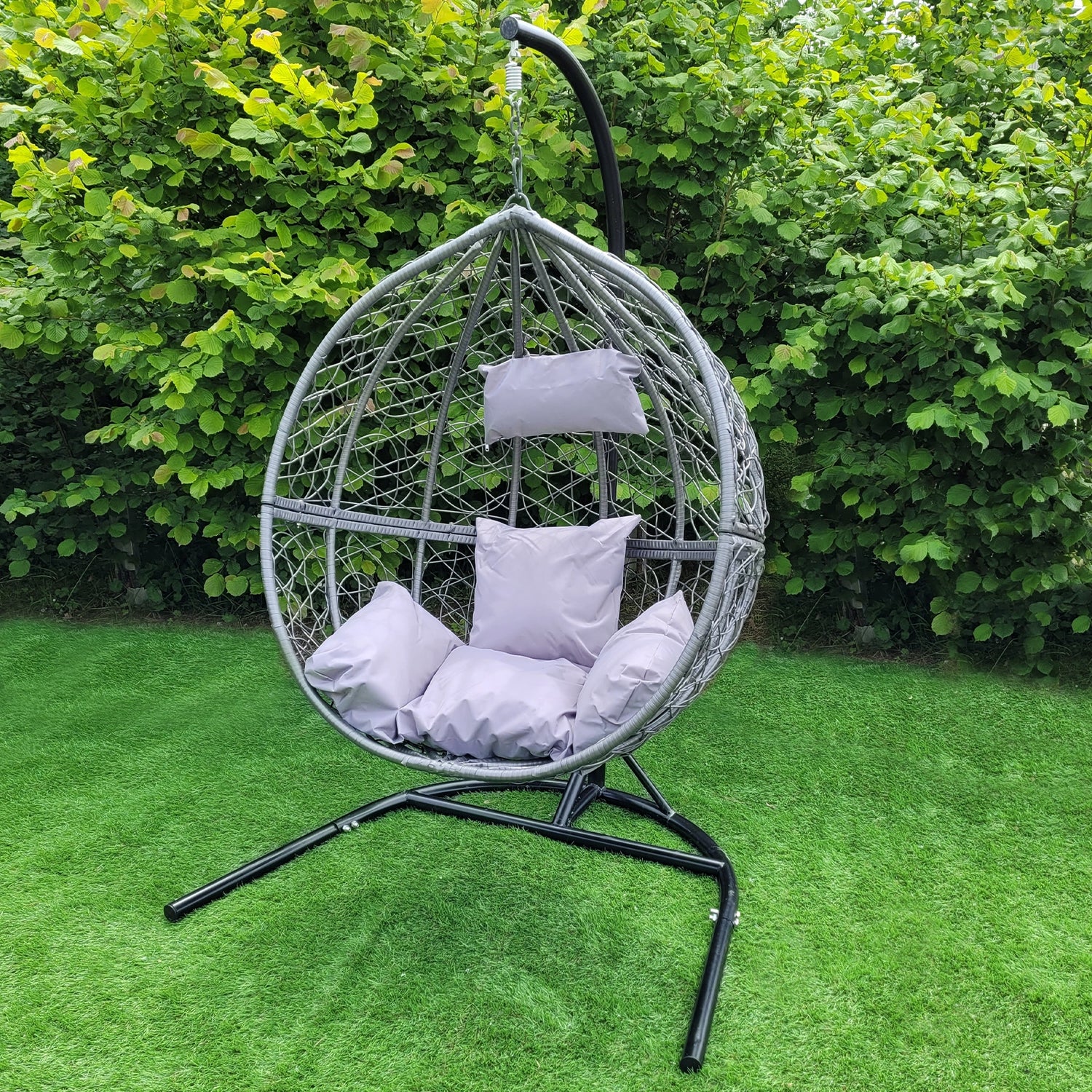 2 Polyrattan Hängesessel Schwarz