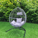 2 Polyrattan Hängesessel Schwarz