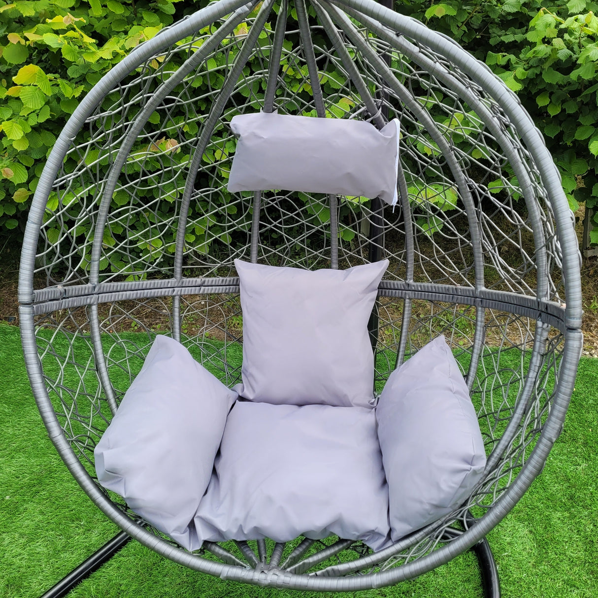 2 Polyrattan Hängesessel Schwarz