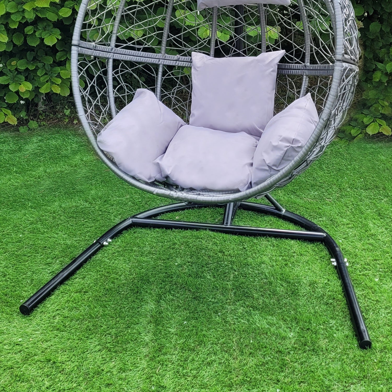 2 Polyrattan Hängesessel Schwarz