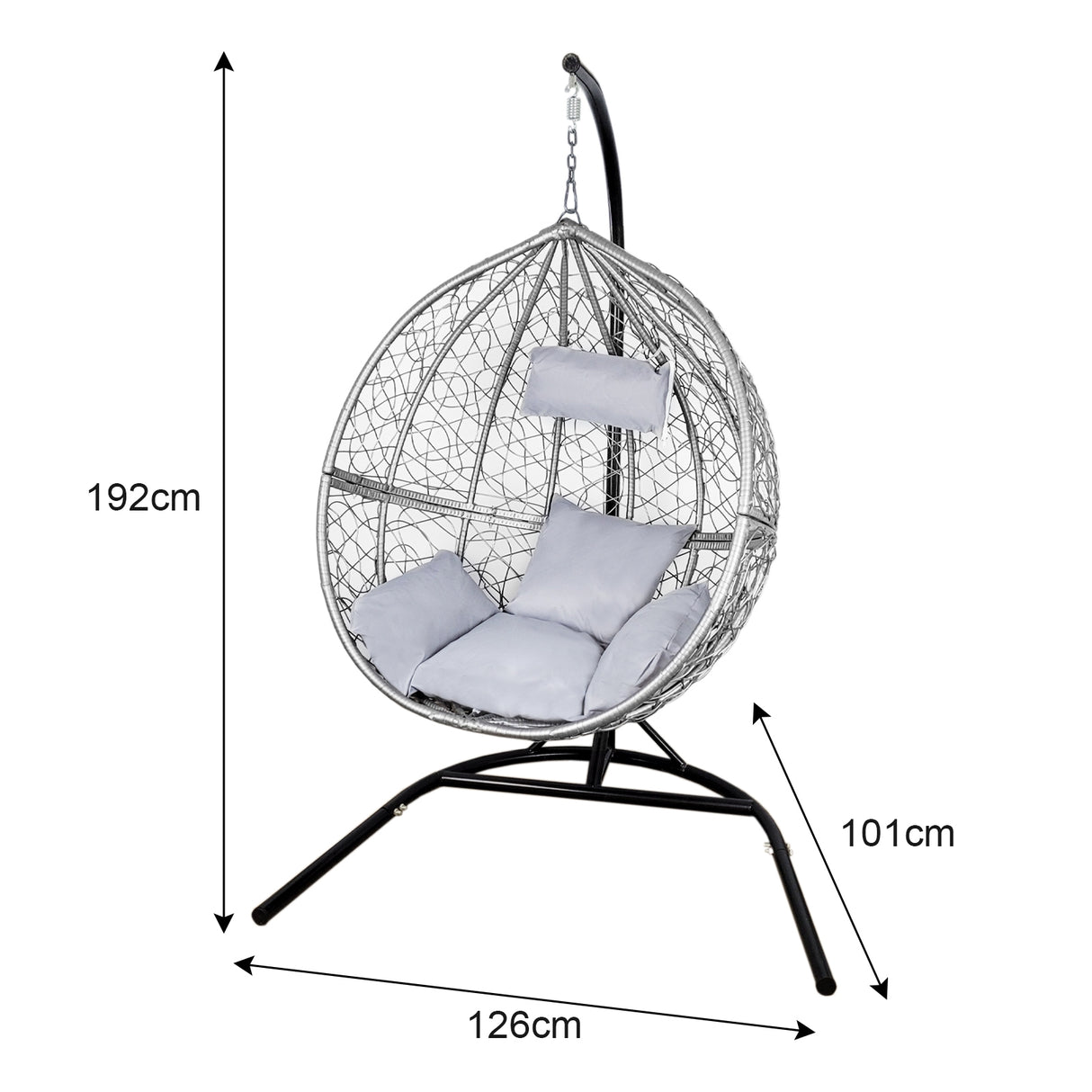 2 Polyrattan Hängesessel Schwarz
