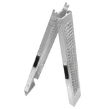 Faltbare Motorradrampen aus robustem Aluminium, silberfarben, mit rutschfester Oberfläche und stabiler Konstruktion für sicheres Be- und Entladen