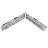 Faltbare Motorradrampen aus robustem Aluminium, silberfarben, mit rutschfester Oberfläche und stabiler Konstruktion für sicheres Be- und Entladen