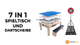 7 In 1 Spieltisch Dart Set & LED Ringlicht – Eiche
