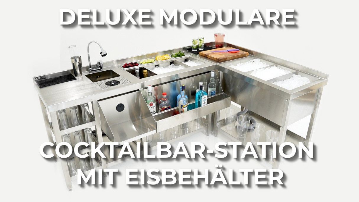 Modulare Deluxe-Cocktailbar-Station mit Eisbrunnen