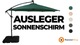 LED Ausleger-Sonnenschirm 3m mit Quadratischem Beschwerungsfuß – Beige