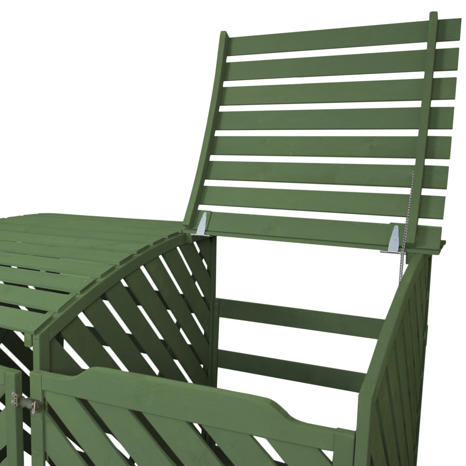 Mülltonnenbox Garten 2er Tonne Holz  - Salbeigrün